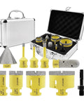 Rock Hard Diamond Tile Hole Saw Set 10Pcs Multi-Size Bits For Porcelain Marble Granite And Brick Dry Or Wet Drilling Quick Change Adapter case with bits