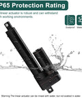 6 Inch Stroke Linear Actuator 12V DC Built Tough Heavy Duty Electric Actuator IP65 Waterproof Image with water droplets
