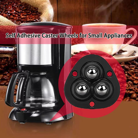 Self Adhesive Mini Caster Wheels 360 Degree Swivel For Small Appliances And Furniture Stainless Steel Rollers in close-up
