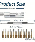 All In One Metal Watch Repair Tool Kit With 51 Pieces Including Band Link Pin Remover and Screwdriver shown with product dimensions