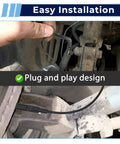 Front view of two-pack rear brake pad wear sensor kit with black wiring harness for GM trucks