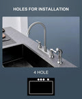 Brushed Nickel Pro Grade Two-Handle Kitchen Faucet With Side Sprayer For 4-Hole Kitchen Sink, High Arc 360 Degree Spout, installed