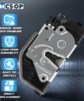 Rear Right Passenger Side Power Door Lock Actuator Motor For BMW 2003 Through 2019 Models, silver and black, side view image.