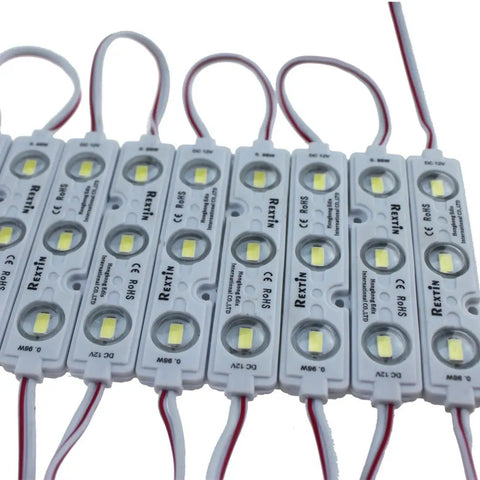 Bright White 200 Pack 3 LED Sign Modules With 5630 5730 SMD LEDs 40 to 45LM Per LED Waterproof With Peel and Stick Adhesive Backing