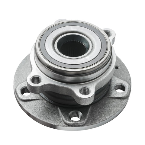 Pair Front Wheel Bearing And Hub Assemblies For Audi And VW Models Kit showing 4-bolt square flange with ABS sensor.