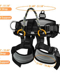 Heavy-Duty Climbing Harness Belt For Tree Climbing And Outdoor Rescue, Large Size Safety Belt with padded waist and leg support.