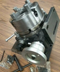 8 Inch Precision Tilting Rotary Table With Badass Build Quality And Killer 4 Jaw Independent Chuck Sweet 0 To 90 Degree Tilt Range Smooth 360 Rotation And Ripper Accuracy For Serious Shop Workholding Needs, showing heavy-duty semi-steel construction.