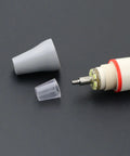Detachable LED Hand Tool HW-5L With Ultra Bright Wide View Light for Woodworking showing threaded tip and detachable caps