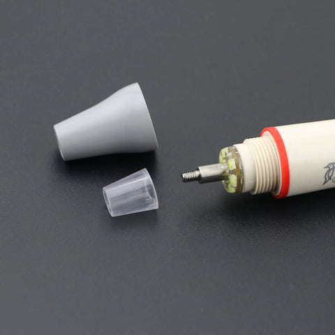Detachable LED Hand Tool HW-5L With Ultra Bright Wide View Light for Woodworking showing threaded tip and detachable caps