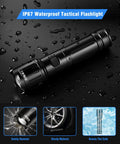 Ultra Bright 990000 Lumen USB Rechargeable Flashlight With Zoomable Beam on wet surface showcasing waterproof feature