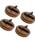Swanky Black Walnut Wall Mounted Hooks For Folding Storage Game Changer For Small Spaces Modern Wood Coat Hangers for entryway, set of four.