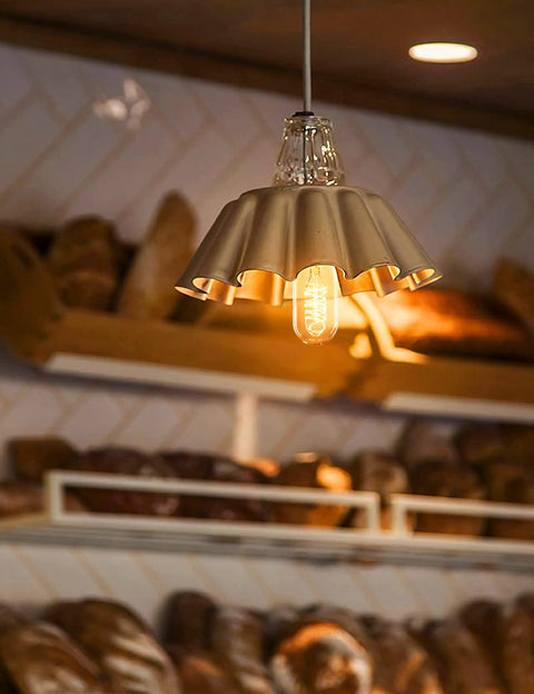Vintage Edison Light Bulbs 40 Watt Incandescent Amber Glass Warm White 2700K E26 Base 6 Pack in pendant lamp over bakery