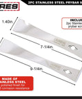 Two Piece Stainless Steel Prybar Scraper Set With 90 Degree Pry Ends Remove Residue From Gaskets And Surfaces Built In Nail Puller And Bottle Opener For Extra Leverage showing two sizes with measurements