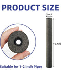 Two Pack 15.7 Inch Pipe Insulation Foam Tube With Spiral Snake Design, size shown with hand holding tube, suitable for 1-2 inch pipes