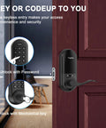 Latchbolt Electronic Door Lock With Keypad And Handle Keyless Entry For Metal Doors Easy To Install High Security Aluminum Alloy Lock