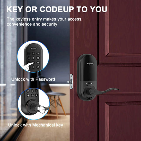 Latchbolt Electronic Door Lock With Keypad And Handle Keyless Entry For Metal Doors Easy To Install High Security Aluminum Alloy Lock