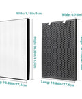 Air 220 And Air 320 3 In 1 Replacement Filter Pack For Air Purifier With HEPA Filter Activated Carbon Filter And Pre Filter, Compatible With Air 220 And Air 320 Models, Premium Clean Air Upgrade showing size dimensions.