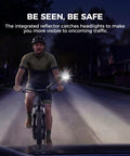 Dead Simple Folding Bike Mirror Built For Handlebars With Tough Metal Gears, reflecting headlights for visibility.