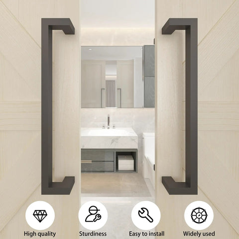 24 Inch Heavy Duty Stainless Steel Door Handle Pull Slick Modern Square Design Beefy Push Pull Hardware For Glass And Wood Doors Knockout Upgrade For Office Store Or Home Entrance Fixtures