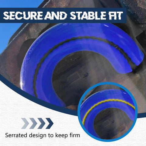 Blue silicone front tow hook cover set, serrated design for Ford F150 2004-2025, Tundra 2017-2021, Bronco 2021-2025