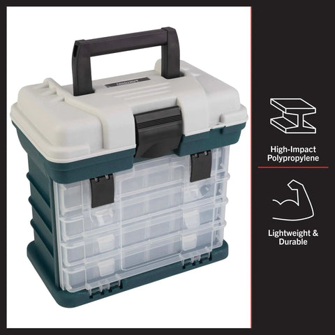 Front view of Ultra Handy Portable Tool Box Small Parts Organizer With Four Removable Drawers And Customizable Compartments