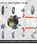 Front Wheel Bearing Hub Assembly 513296 applicable for disc and drum brakes, diagram showing Nissan and Infiniti models