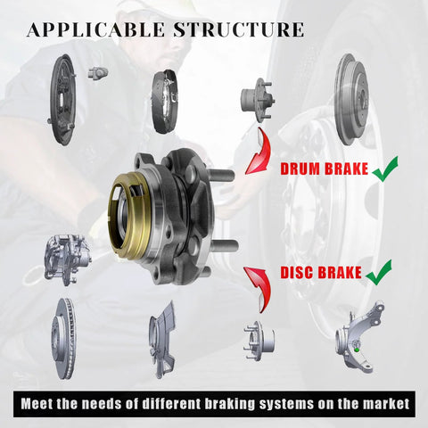 Front Wheel Bearing Hubs Assembly 513296 Drop In Ready For Nissan Altima, Maxima, Murano with applicable brake structures.
