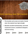 Solid stainless steel flat brackets with screws, highlighting 24 Pack Straight Brace Brackets 3 Inch Stainless Steel Flat Mending Plates.