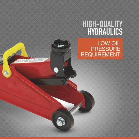 Smooth As Butter Hydraulic Trolley Jack With 2 Ton Load Rating Quick Roll Base Low Profile Body Textured Handle Glides Tight Under Chassis Easy Carry Loop For Garage Car Repair And Auto Pros