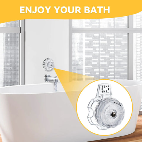 MXT11 Compatible Shower Volume And Temperature Handle Replacement For Mixet Tub And Shower Faucets Clear Acrylic Knob Easy