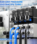 Black 1/2 Inch OD PU Air Tubing Kit With 10 Meter Length 32.8 Ft Polyurethane Air Line Tubing Set Includes 27-Piece Push To Connect Fittings