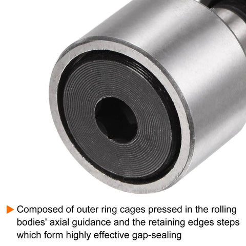 HARFINGTON cam follower KR16 needle roller bearing, 16mm roller diameter, metal cylindrical body close-up