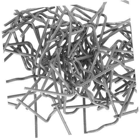 Close-up of silver 100pc Hot Staple Repair Rods for Automotive Bumper Repair Pre Cut Wave Staples Quick Fix Plastic Bumpers