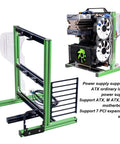 Open Frame Computer Case For ITX MATX ATX Builds Aluminum Open Air PC Test Bench With Vertical Motherboard Mount DIY Kit In Green And Black