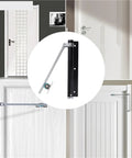 Aluminum Alloy Adjustable Door Closer 50 Kg Automatic Pulley Silent Soft Close installed on various doors in homes and shops