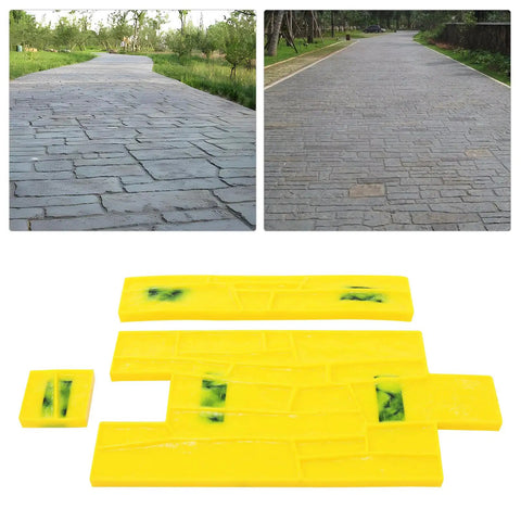 Polyurethane Concrete Stamp Mat 19.69 By 11.81 Inches, With DIY Friendly Seamless Texture showing natural stone imprint results on paths
