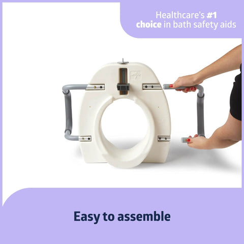 Hella Sturdy Elongated Raised Toilet Seat Riser With Secure Front Clamping Plate And Padded Swivel Armrests Quick Detach Design Keeps Your Balance Rock Solid Always