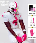 Game Day Ready Dope Football Mouth Guard With Permanent Strap For Adults And Youth Pink Shock Absorbing Bite Pads Locked In Gridiron Protection Secure Fit Training Gear with pink accessories.