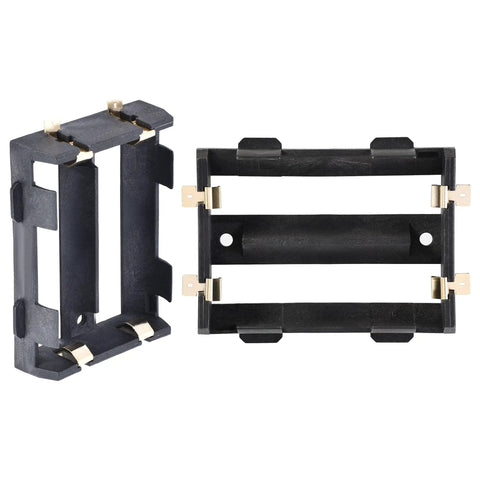 Slick 26650 Battery Case Holder Set With Easy Pin Connectors For 3.7V Lithium Cells, featuring modular slots and metal pin connectors.