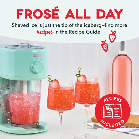 Score This Electric Shaved Ice And Slushy Maker For Instant Summer Vibes And Perfectly Fluffy Snow Cones with pink slushy drinks.
