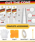 Diy Friendly Fast Drying Grout Repair Kit With Sealer For Tile Floors In Bathroom And Kitchen Recolor Cracks And Holes Renew Joints And Gaps White Grout Filler And Sealant Pen with accessories including gloves and scraper.