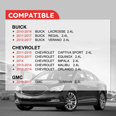 Compatibility list for Intermediate High Pressure Fuel Feed Pipe for 2010-2017 Chevy, Buick, GMC showing vehicles