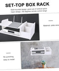 Heavy Duty Wall Mount Router Holder And Cable Management Rack With No Drill Quick Install And Thick Plate Storage Shelf For Your Home Office Setup Plus Sweet Ventilation And Solid Grip, plate wood material