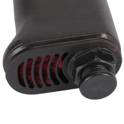 Heavy Duty Half Inch Air Impact Wrench Pumping 520 Newton Meter Torque And 880 Foot Pound Nut Breaking Punch Via 7500 Rpm close up of handle and intake.
