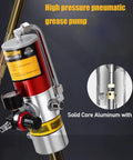Heavy Duty Pneumatic Grease Pump Kit For 55 Gallon Drums With 50 To 1 Pressure Ratio, featuring aluminum body and gauge.