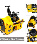 Job Site Ready Electric Pipe Threader Machine With 220V 750W Motor And 1/2 To 2 Inch NPT Dies Self Oiling System shown in detail.