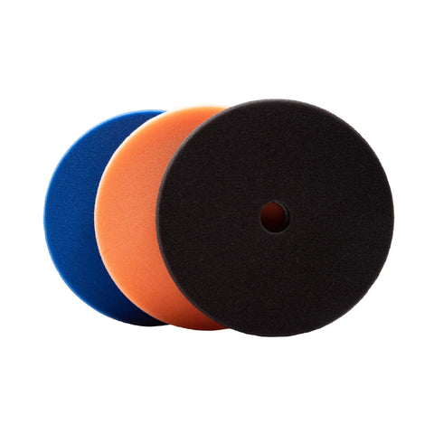 5.5 Inch HDO Foam Polishing Pad Kit 3 Pack For Pro Grade Buffing Heavy Duty Orbital Pads With Tapered Edge Dense Foam For Car Polishing
