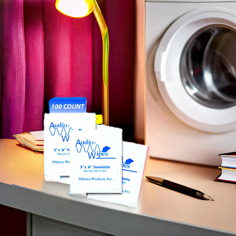 Alcohol Free Electronic Cleaning Wipes, 100 Individually Wrapped, displayed on a desk, fast drying and safe for gaming gear like Xbox and PlayStation