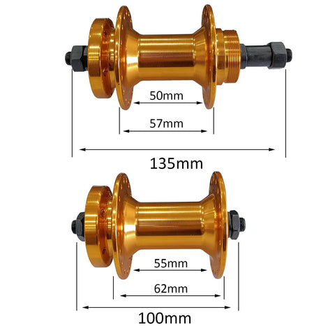 Front And Rear 36H Bicycle Hub Set Aluminum Alloy Quick Release Levers Skewers Axle 1 Pair Black For 5 6 7 8 Speed Systems