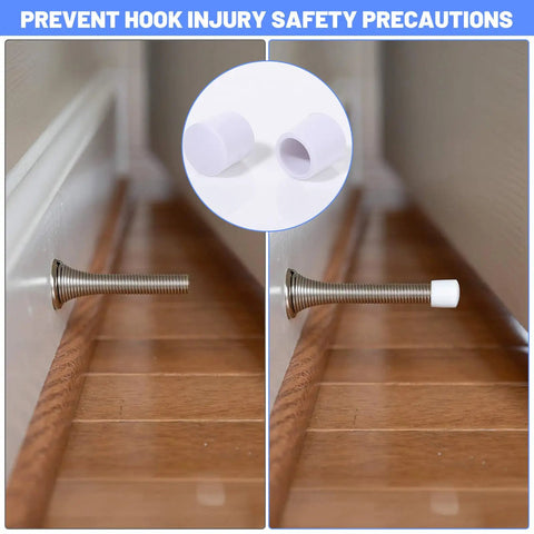 40 Pack Rubber Door Stop Tips And Caps 0.39 Inch Replacement Stoppers For Doors And Hinges, demonstration of easy install on floor